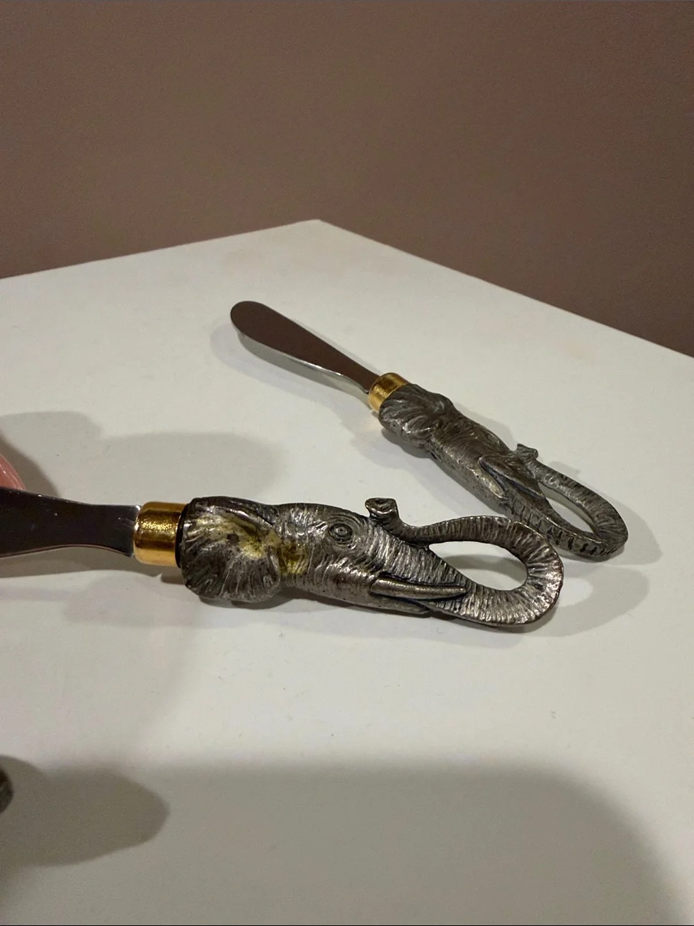 Vintage Arthur Court Cheese Knife Spreader Set/3 with Decorative Handles